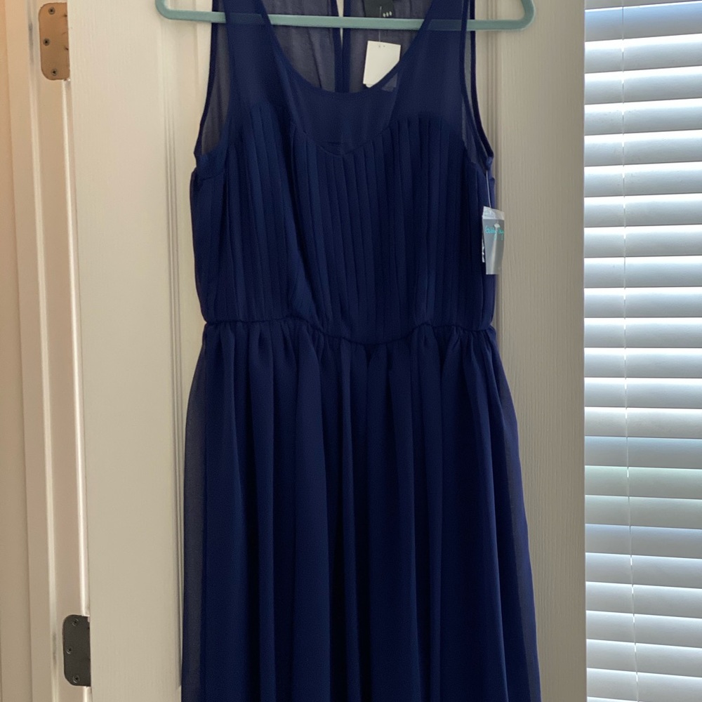 Navy Chiffon Cocktail Dress NWT